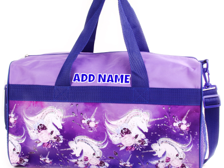 Personalized Kid s Travel Duffel Bag - Floral Unicorn For Sale