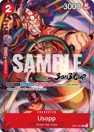 Usopp (3-on-3 Cup) [Participant] (OP01-004) - One Piece Promotion Cards  [Rare] For Cheap