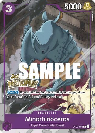 Minorhinoceros (Offline Regional 2023) [Participant] (OP03-069) - One Piece Promotion Cards Foil [Promo] Online