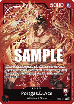 Portgas.D.Ace (Special Goods Set -Ace Sabo Luffy-) (OP03-001) - One Piece Promotion Cards Foil [Leader] Supply