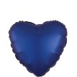 Navy Heart Satin Luxe Foil Balloon 45cm For Cheap