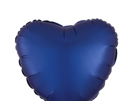 Navy Heart Satin Luxe Foil Balloon 45cm For Cheap