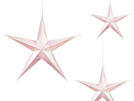 White Hanging 3D Stars 3pcs For Discount