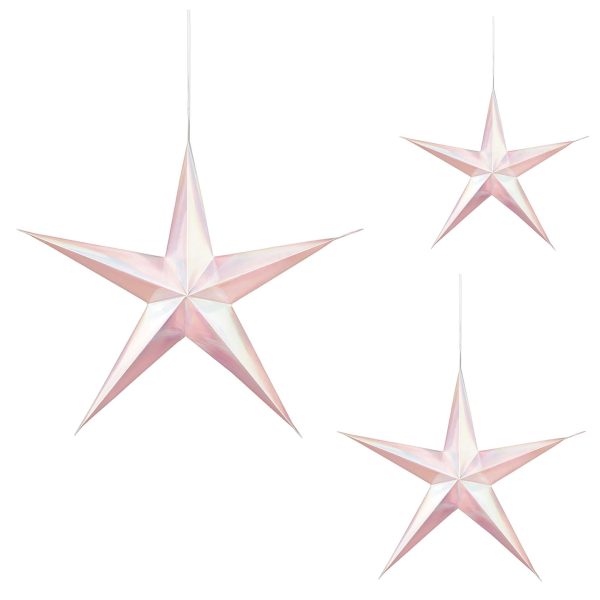 White Hanging 3D Stars 3pcs For Discount