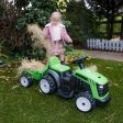 Evo 6V Electric Green Ride On Tractor With Trailer Fashion