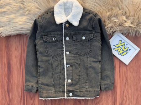 Boys  Gray Stretch Jacket with Fur Trim For Discount