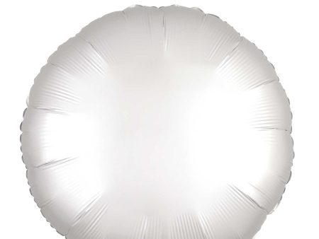 White Satin Luxe Round Foil Balloon 45cm Supply