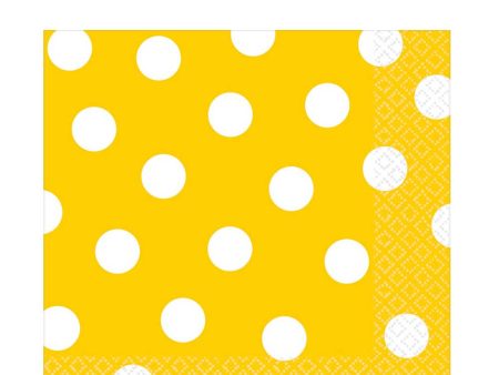 Yellow Sunshine Dots Lunch Tissues 16pcs Supply