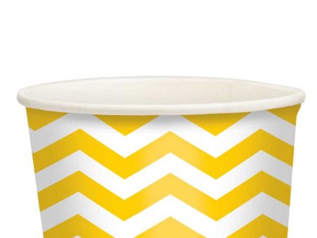 Yellow Sunshine Chevron Printed Paper Treat Cups 20pcs Discount