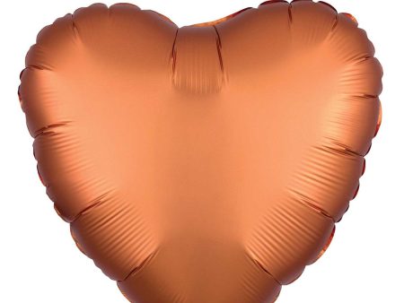 Amber Satin Luxe Heart Foil Balloon 45cm Online Hot Sale