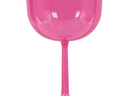 Bright Pink Plastic Wine Glass 47oz Supply