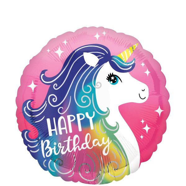 Pink Unicorn Happy Birthday Foil Balloon 45cm Supply