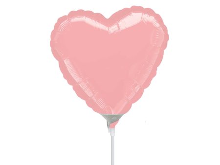 Pastel Pink Heart Mini Shape Balloon 9in For Cheap