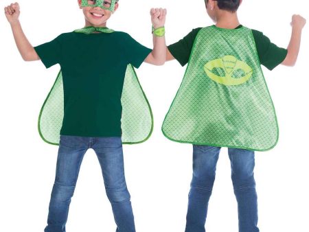 Child PJ Mask Geeko Cape Set Costume 4-8 Years For Discount