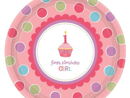 Sweet Little Cupcake Girl Plates 10.50in, 18pcs Online now