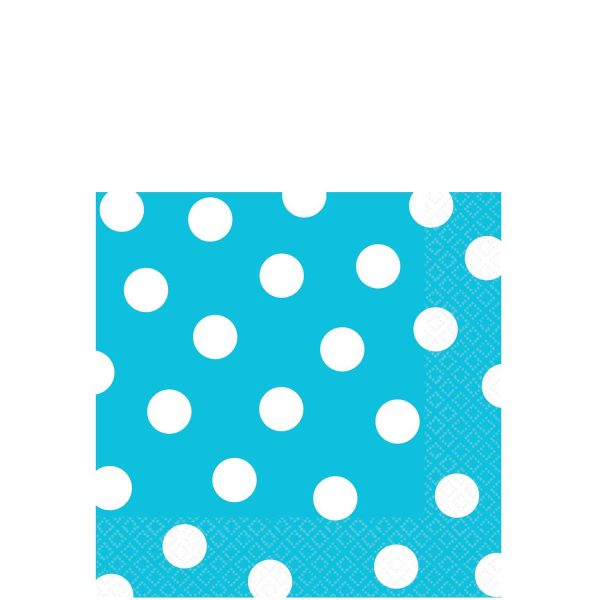 Caribbean Blue Dots Beverage Tissues 16pcs Online Sale