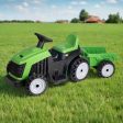 Evo 6V Electric Green Ride On Tractor With Trailer Fashion