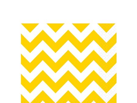 Yellow Sunshine Chevron Beverage Tissues 16pcs Online