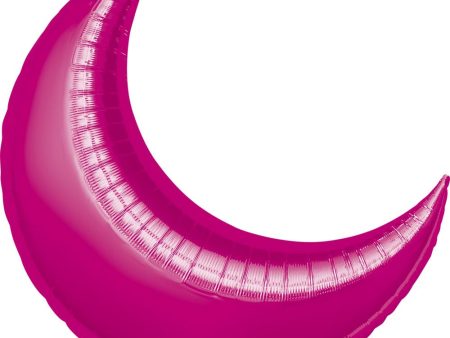 Fuchsia Crescent Super Shape Balloon 35in For Discount