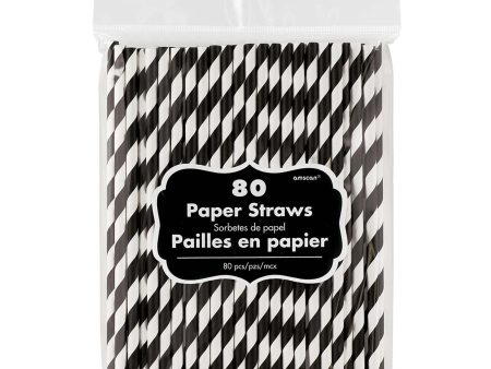 Black Paper Straws 80pcs Cheap