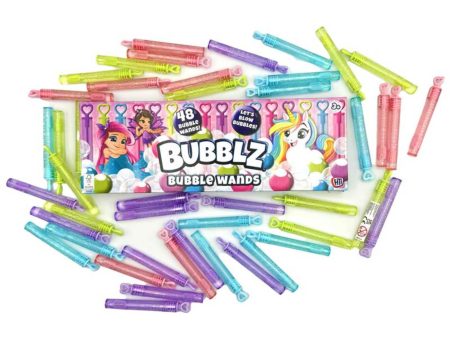 Pastel Bubble Wands - 48 Pack Bubble Solution & Wands Hot on Sale