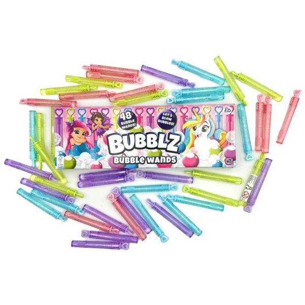 Pastel Bubble Wands - 48 Pack Bubble Solution & Wands Hot on Sale