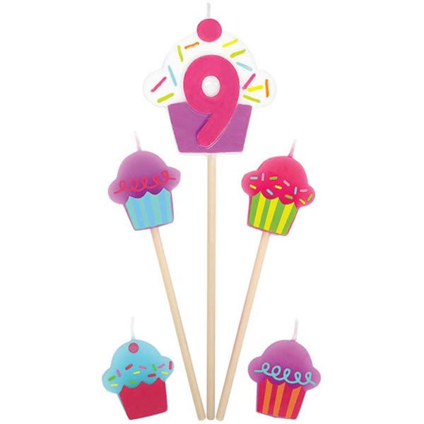 #9 Cupcake Birthday Pick Candle Cheap