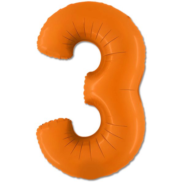 40 inch Number 3 - Orange Balloon For Discount