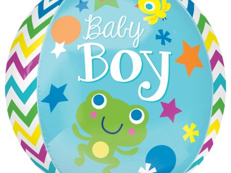 Sweet Baby Boy Orbz Balloon 38x40cm For Cheap