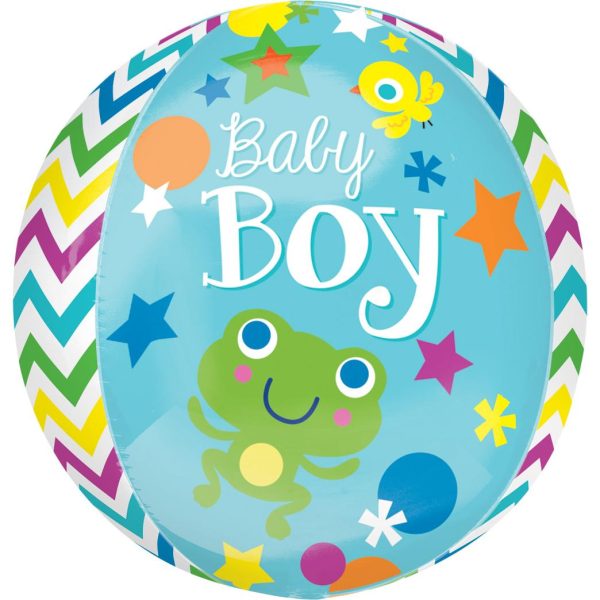 Sweet Baby Boy Orbz Balloon 38x40cm For Cheap