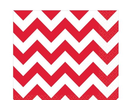 Apple Red Chevron Lunch Tissues 16pcs Online Sale