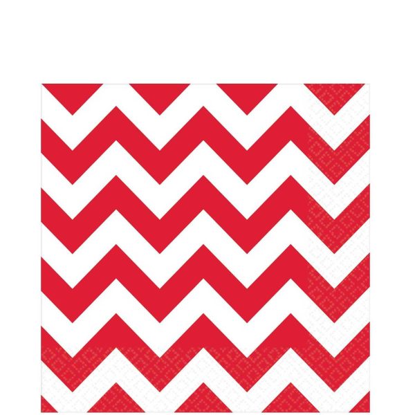 Apple Red Chevron Lunch Tissues 16pcs Online Sale