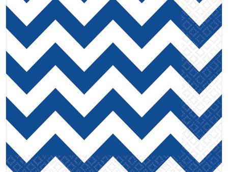 Bright Royal Blue Chevron Lunch Tissues 16pcs Hot on Sale