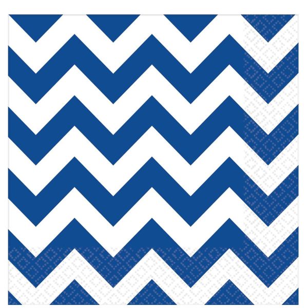 Bright Royal Blue Chevron Lunch Tissues 16pcs Hot on Sale