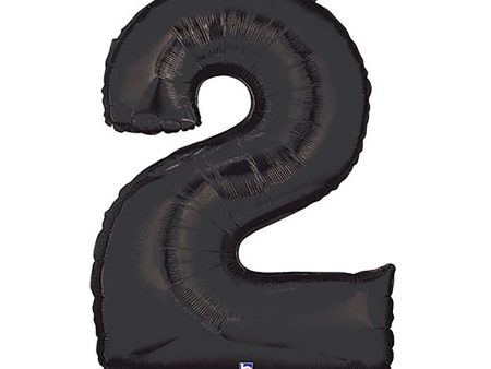 40 inch Number 2 - Black Balloon Hot on Sale