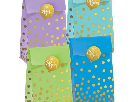 Neutral Baby Shower Foil Stamped Paper Bags 20pcs Fashion