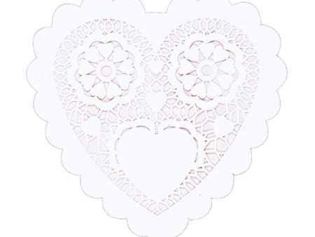 White Heart-Shaped Paper Doilies  3.5in, 28pcs Sale