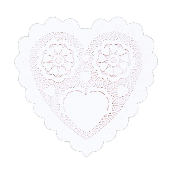 White Heart-Shaped Paper Doilies  3.5in, 28pcs Sale