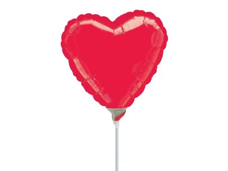 Metallic Red Heart Foil Balloon 9in Online now