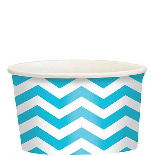 Caribbean Blue Chevron Printed Paper Treat Cups 20pcs For Discount