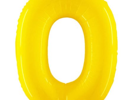 40 inch Number 0 - Yellow Balloon For Discount