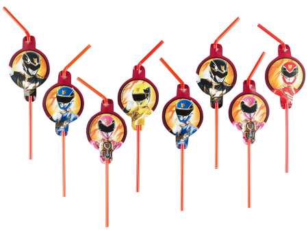 Power Rangers Mega Force Drinking Straws 8pcs Supply