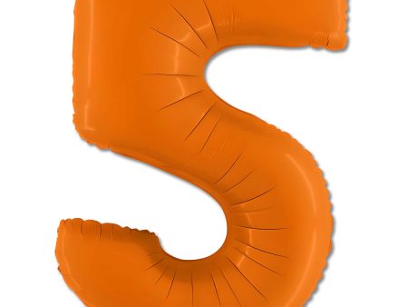 40 inch Number 5 - Orange Balloon For Discount