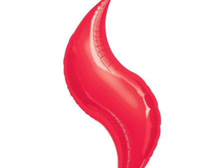 Red Curve Super Shape Balloon 36in For Discount