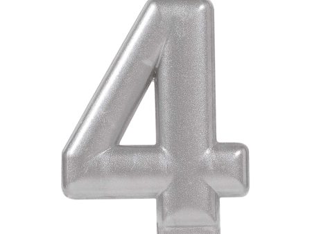 #4 Silver Numeral Metallic Candle Fashion