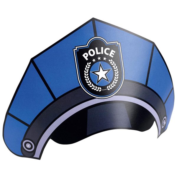 Police Party Hats 8pcs Supply