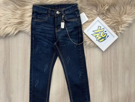 Boys  Ripped Denim Jeans with Chain Fashion