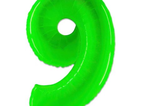 40 inch Number 9 - Lime Green Balloon Supply