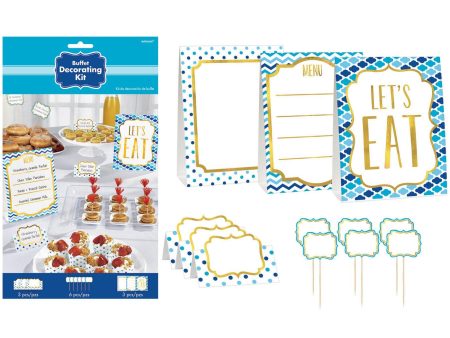 Blue Paper Mini Buffet Cocktail Decorating Kit Discount