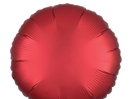 Sangria Satin Luxe Round Foil Balloon 45cm on Sale